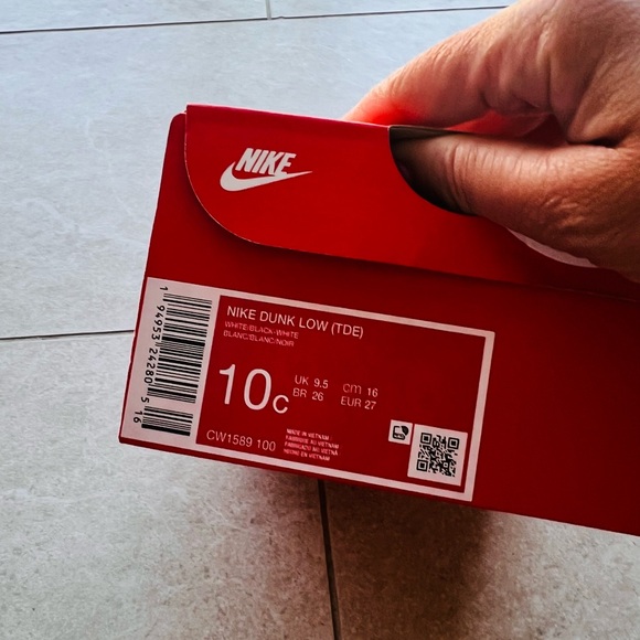 NIKE DUNK LOW BLACK AND WHITE TODDLER SHOES NEW WITH BOX SIZE 10 - Picture 5 of 5